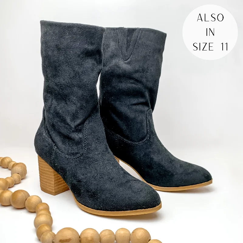 Corky's | Wicked Mid-Calf Suede Booties in Black