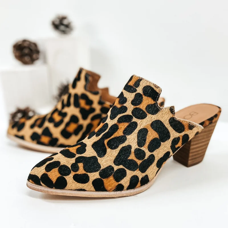 Corky's | Woodlands Heeled Mules in Leopard Print