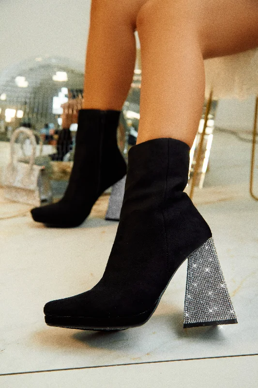 High Priority Embellished Heel Boot - Black