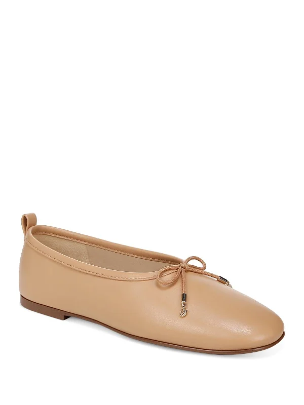 Ari Womens Faux Leather Cushioned Footbed Ballet Flats