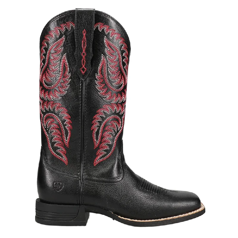 Cattle Caite Stretchfit Embroidery Square Toe Cowboy Boots