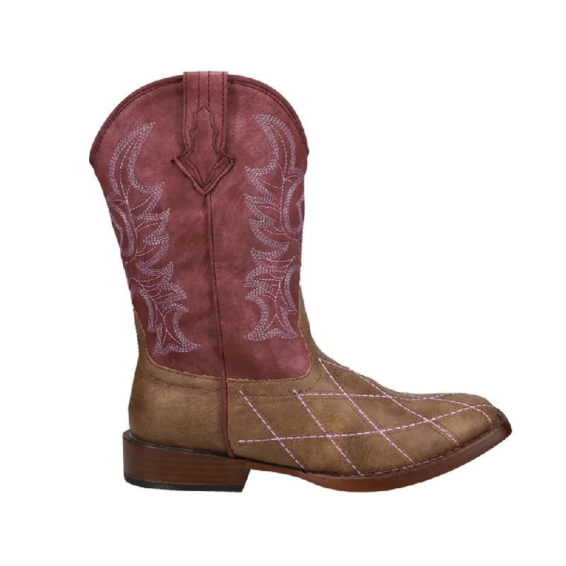 Cross Cut Round Toe Cowboy Boots (Big Kid)