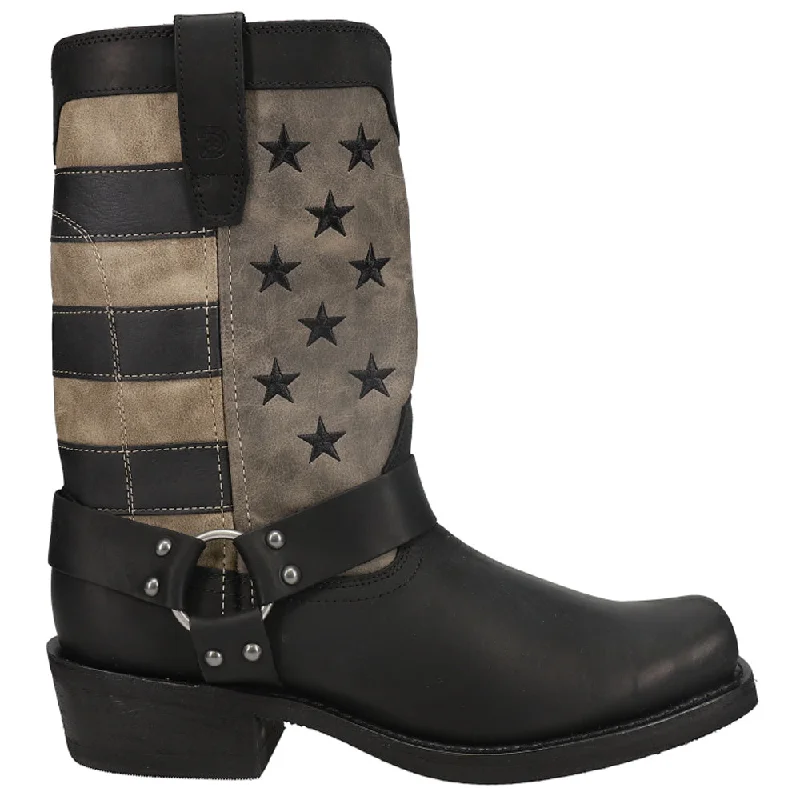 Faded Flag Patriotic Pull On Boots