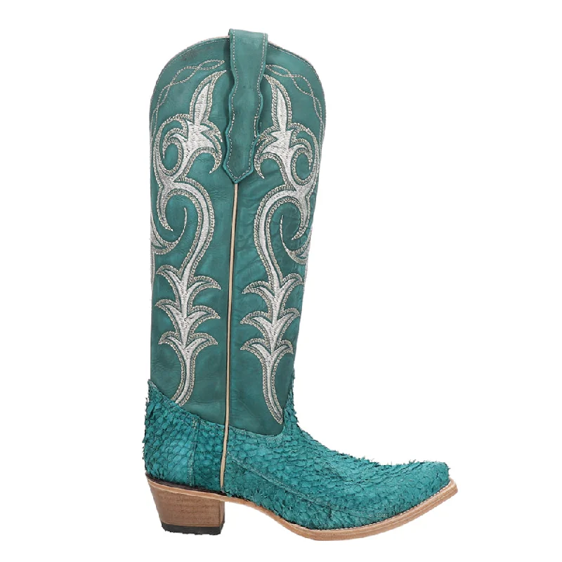 Fish Embroidered Snip Toe Cowboy Boots