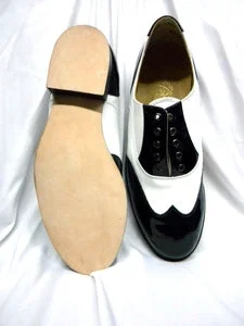 Jermaine -- Unisex Character Oxford -- Black Patent/White Patent