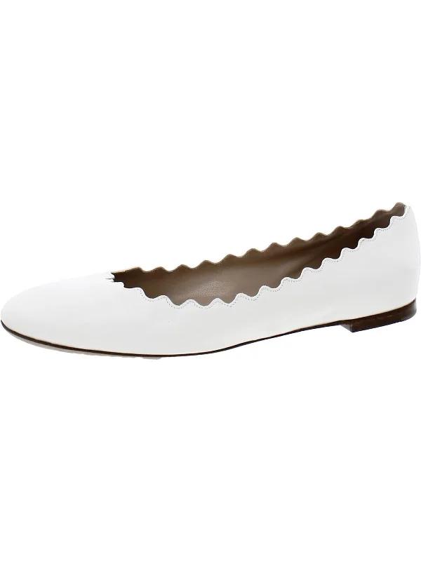 Lauren Womens Leather Slip On Ballet Flats