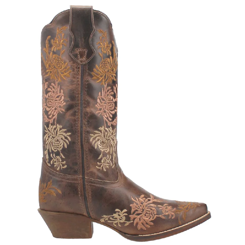 Sylvan Floral Embroidery Snip Toe Cowboy Boots