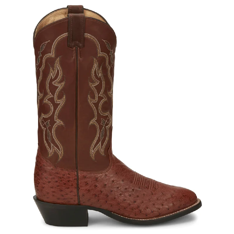 Tiberius Ostrich Round Toe Cowboy Boots