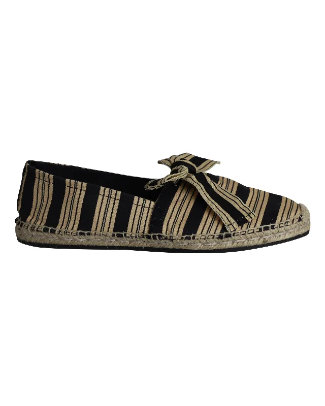 Tory Burch Stripe Bow Espadrille Flats In Multicolor Canvas