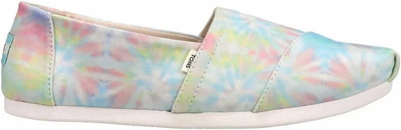 Women's Alpargata Slip-On Flat In White Multi Tie Dye Jersey