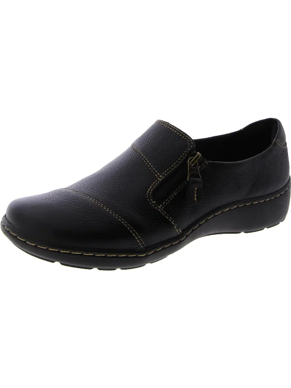 Womens Faux Leather Slip-On Flat Shoes