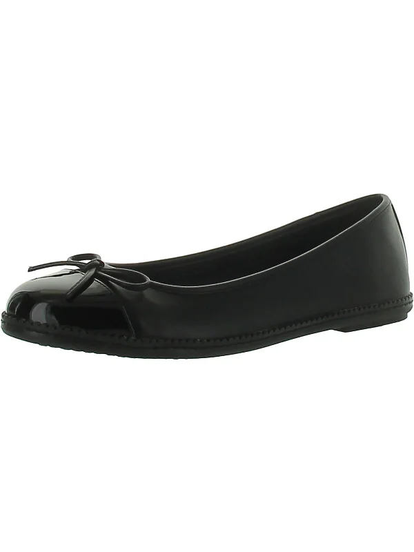 Womens Leather Slip On Ballet Flats