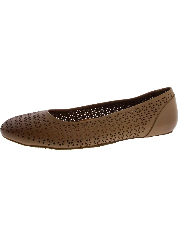 Womens Leather Slip On Flat Shoes