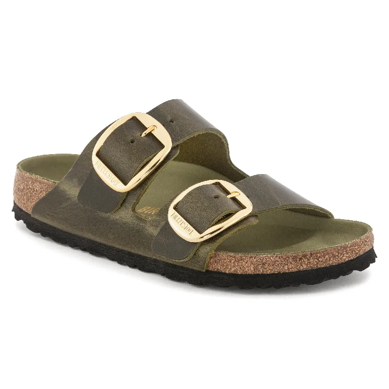 Birkenstock Arizona Big Buckle green olive oiled leather