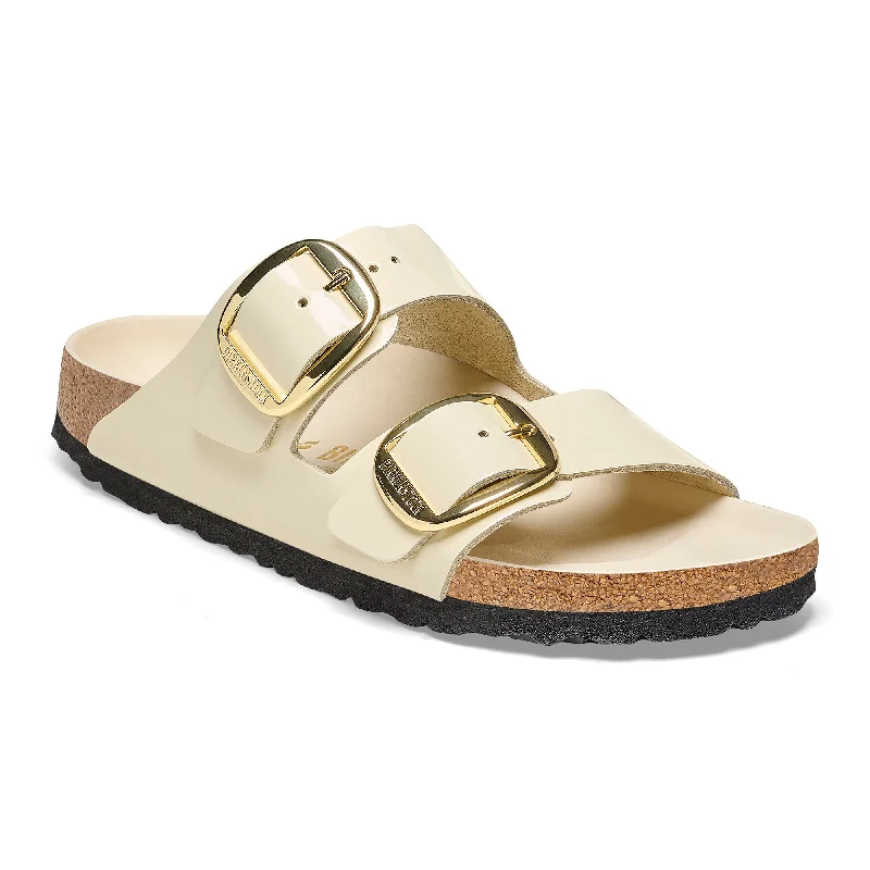 Birkenstock Arizona Big Buckle high shine ecru leather