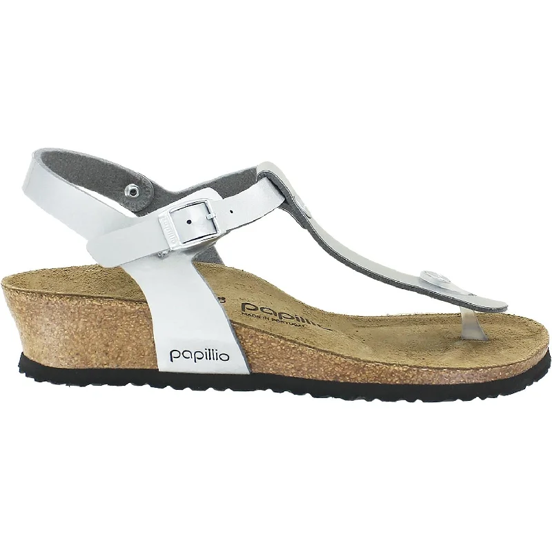 Women's Birkenstock Ashley Metallic Silver Birko-Flor