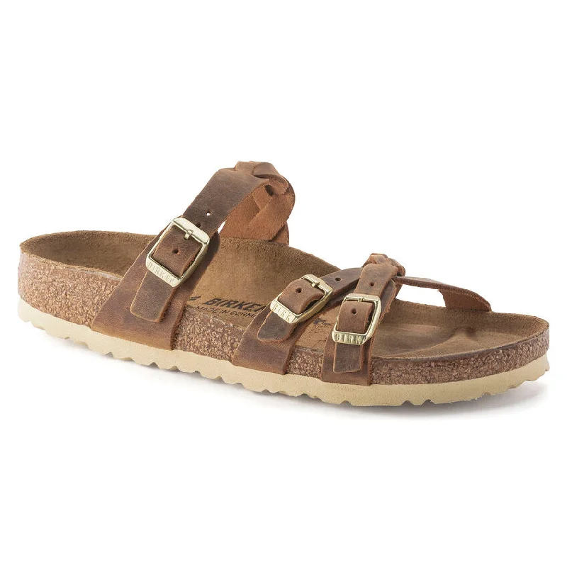 Birkenstock Franca Braid cognac oiled leather