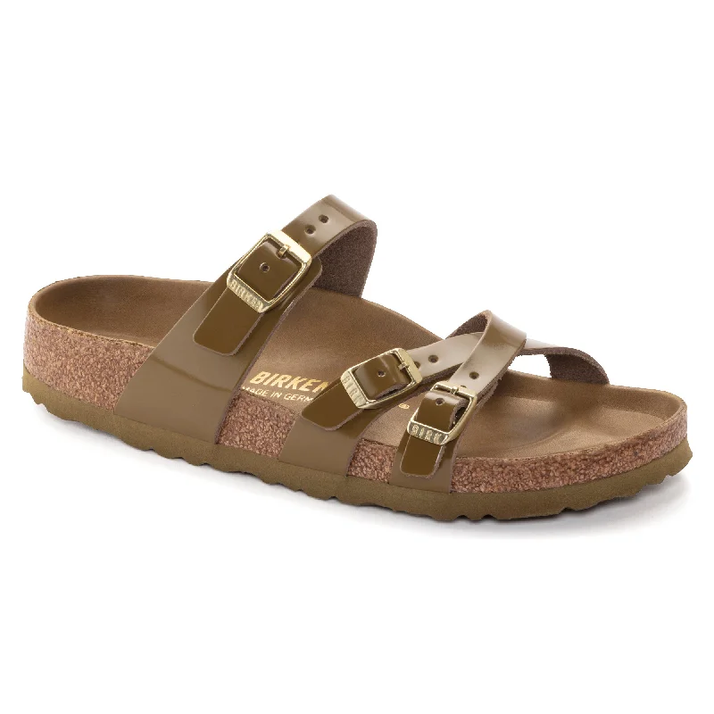 Birkenstock Franca Hex mud green high shine leather