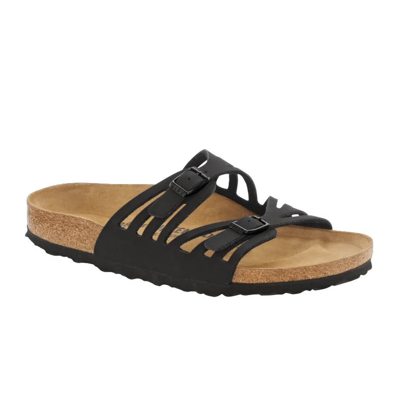 Birkenstock Granada Narrow Slide Sandal (Women) - Black Birko-Flor