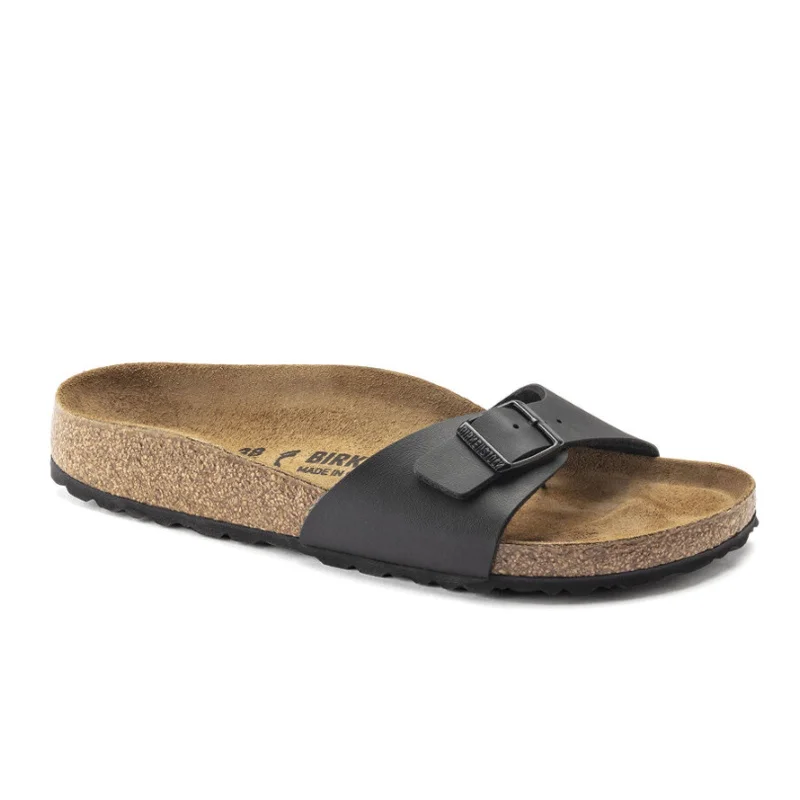 Birkenstock Madrid Slide Sandal (Women) - Black Birko-Flor