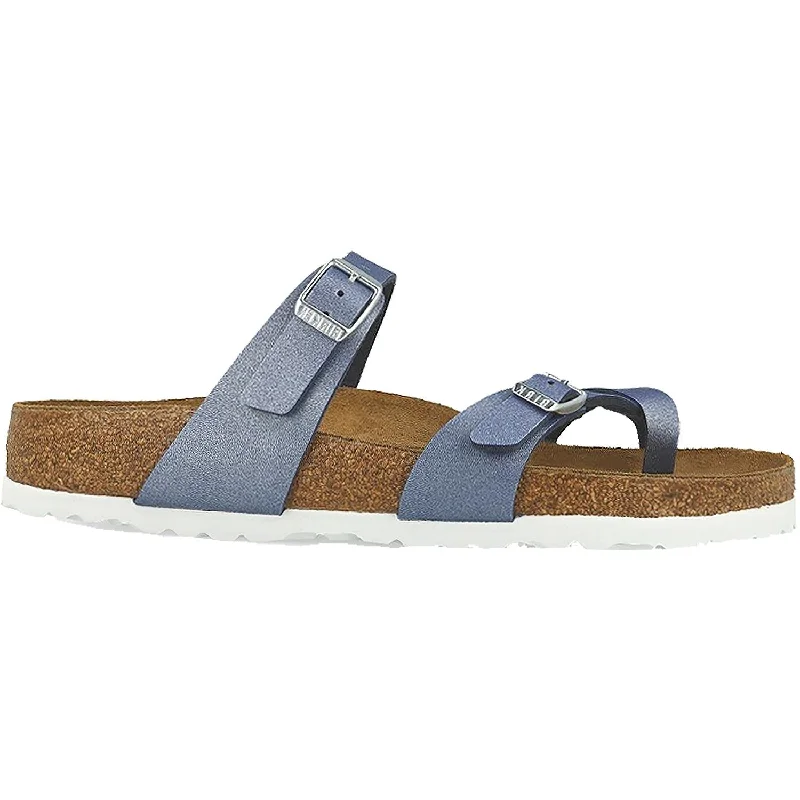 Women's Birkenstock Mayari Icy Metallic Azure Blue Birko-Flor