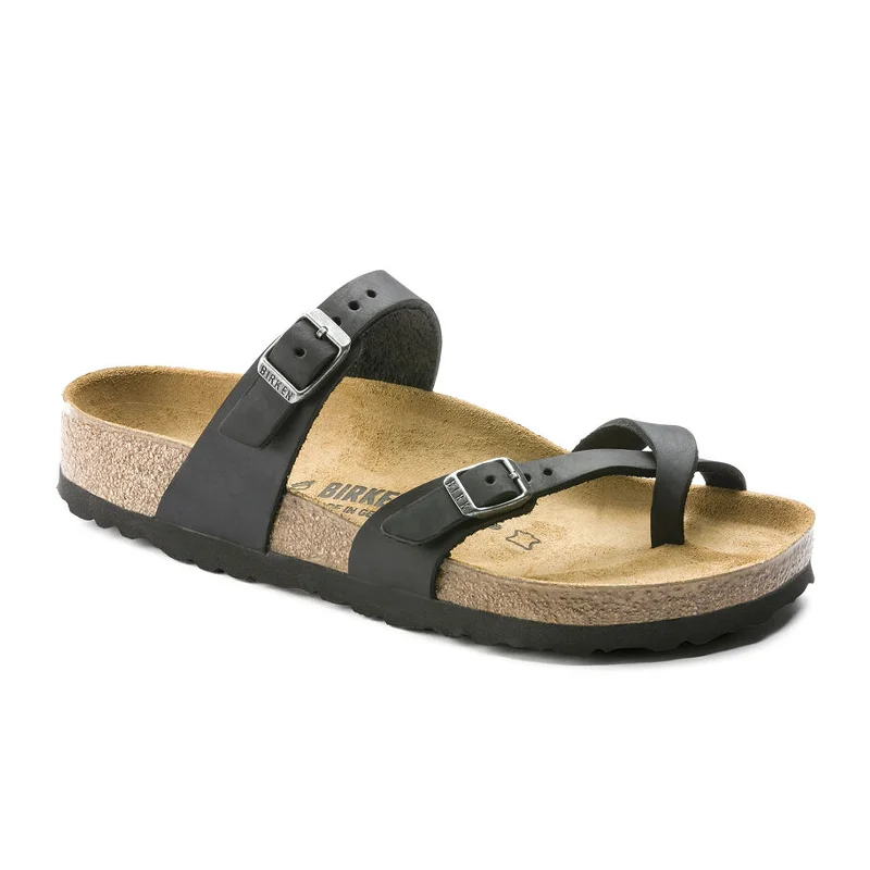 Birkenstock Mayari Sandal (Women) - Black Oiled Leather