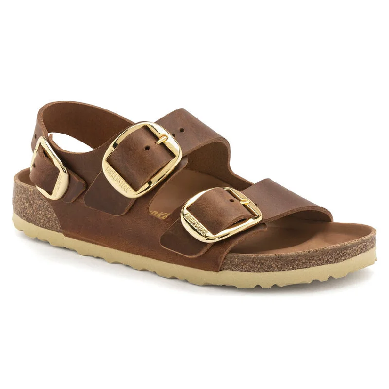 Birkenstock Milano Big Buckle cognac oiled leather