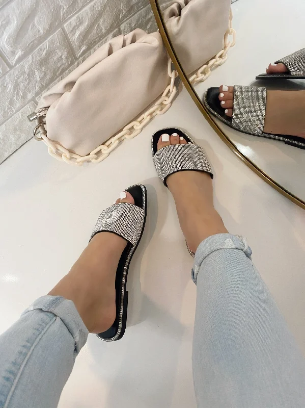 Bonnie Rhinestone Slide Sandal