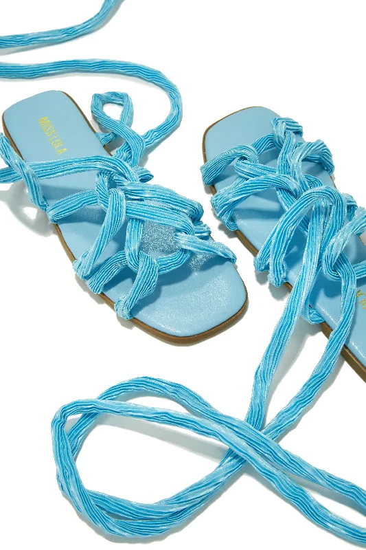 Bora Bora Lace Up Sandals - Blue