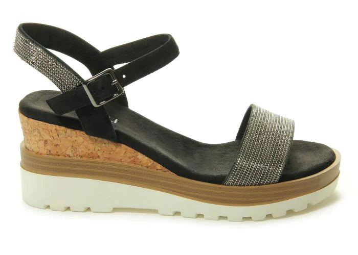 WOMEN'S VANELI CEDRA WEDGE SANDAL | BLACK SUEDE