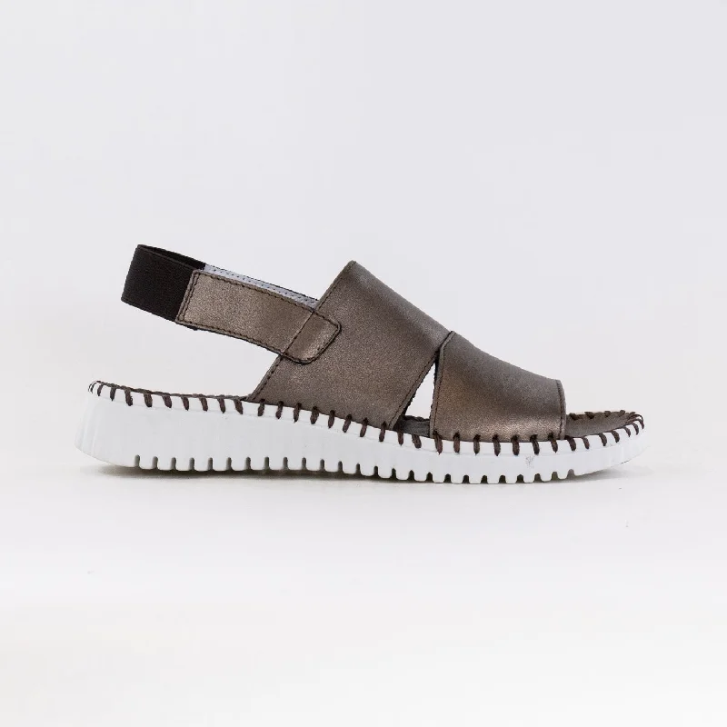 Eric Michael Sola Sandal (Women's) - Pewter Leather