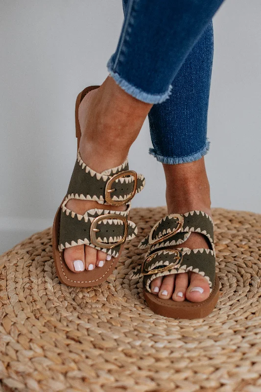 Going My Way Sandals - Olive