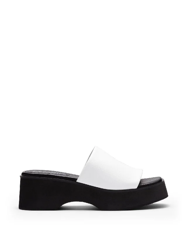 Naomi Platform Sandal White