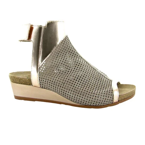 Naot Oz Wedge Sandal (Women) - Perforated Stone Nubuck