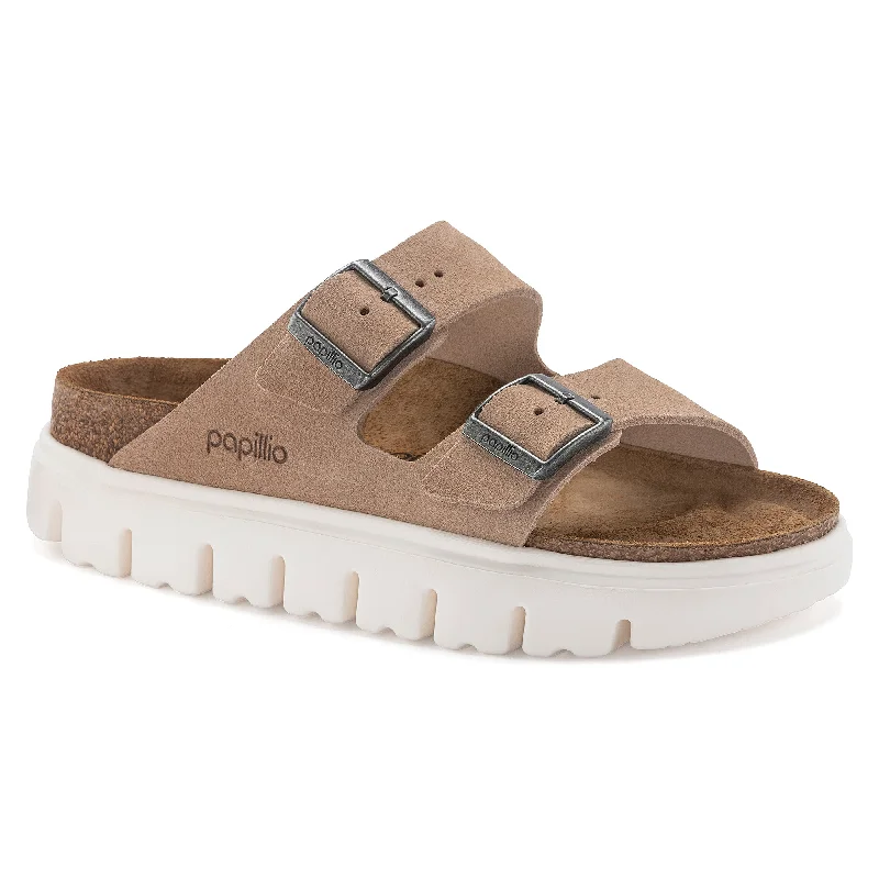 Papillio Arizona Chunky warm sand suede by Birkenstock