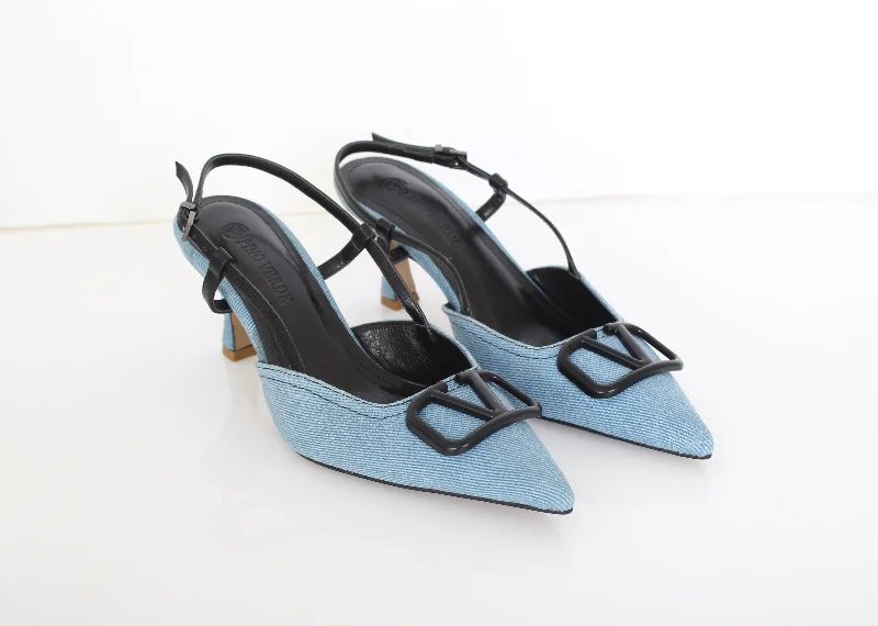 PINO VERDE Denim Heels