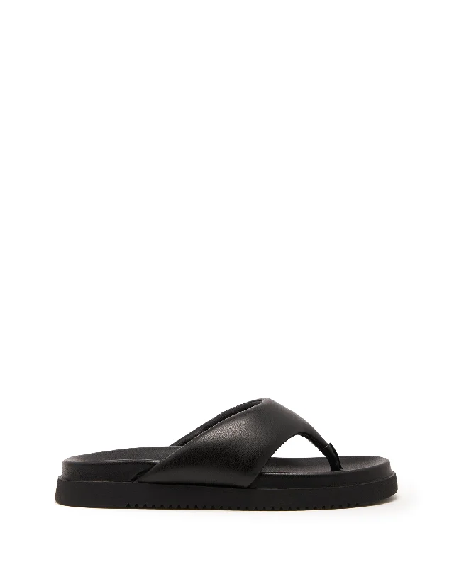 Radar Thong Sandal Black Smooth