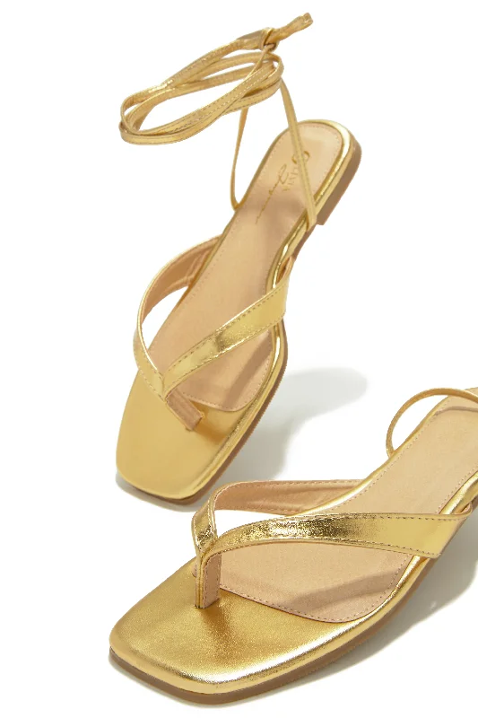 Tropicali Lace Up Sandals - Gold