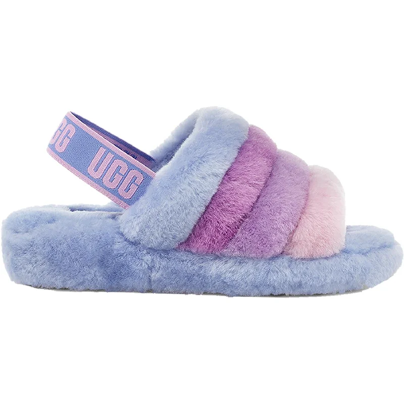 Women's UGG Fluff Yeah Slide Cornflower Multi Sheepskin