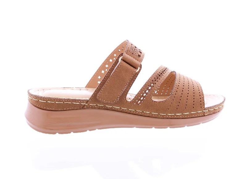 Women Suede Slip on Velcro Sandal