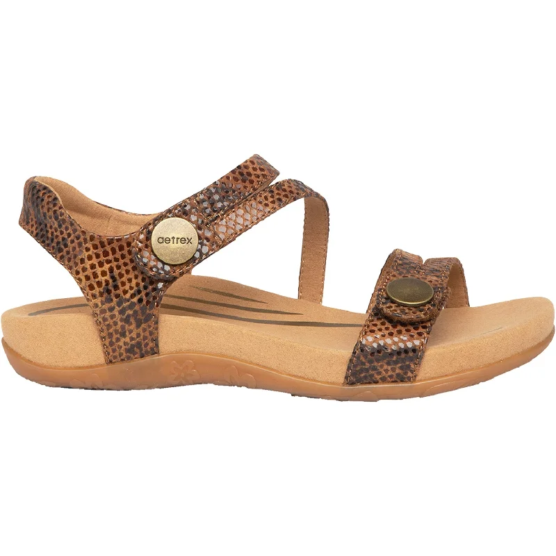 Women's Aetrex Jess Brown Snake Synthetic