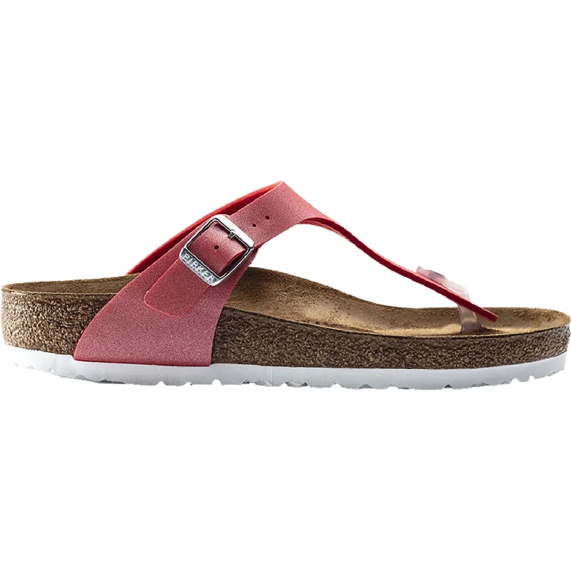 Women's Birkenstock Gizeh Icy Metallic Poppy Birko-Flor