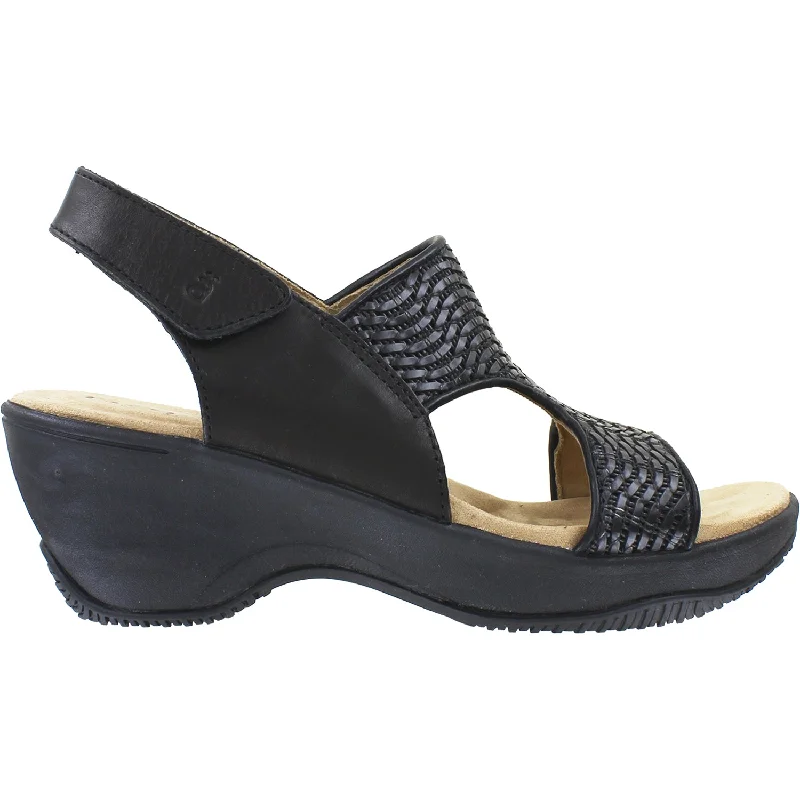 Women's Halsa Coral Black Woven Leather