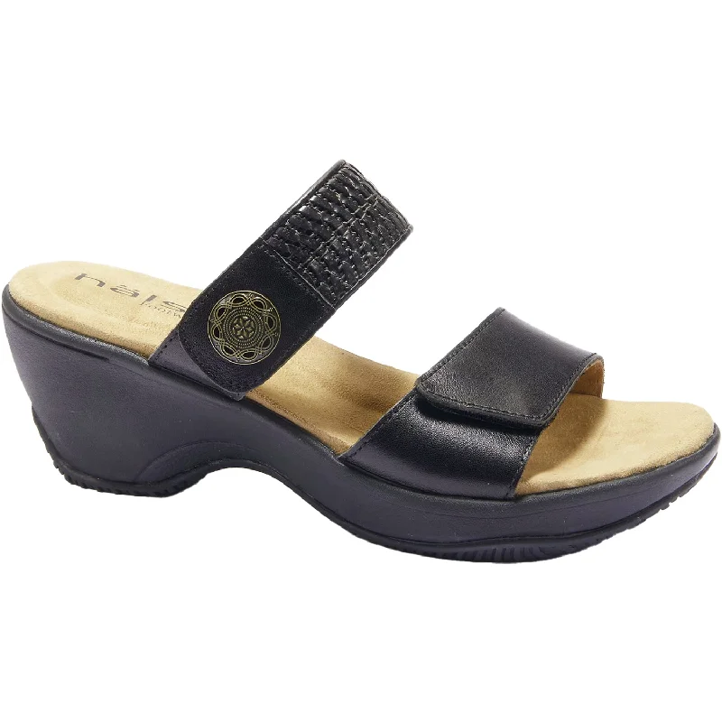 Women's Halsa Delilah Black Embossed Leather