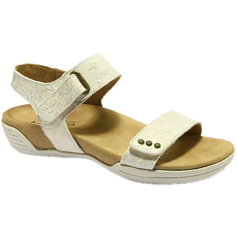 Women's Halsa Dominica Ivory/Metallic Flower Leather