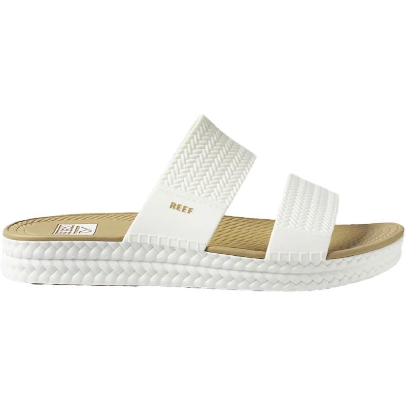 Women's Reef Water Vista Slide White/Tan Synthetic