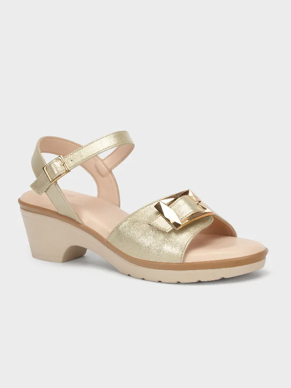 Women's "TRUONG" Shimmer Block Heel Sandals