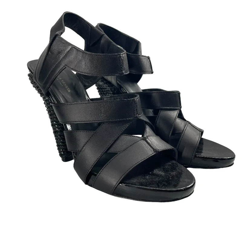 BOTTEGA VENETA/Heels/EU 37.5/Acrylic/BLK/WOVEN HEEL