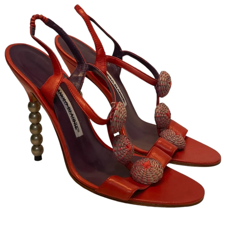 MANOLO BLAHNIK/Heels/EU 37.5/Leather/RED/