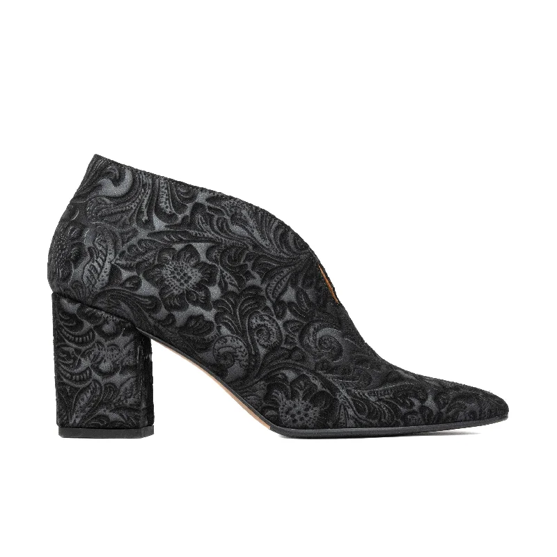 Charlotte - Black Floral Emboss